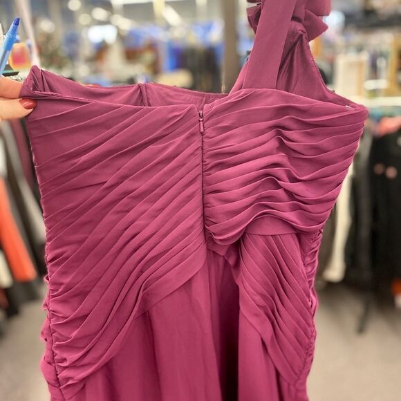 David's Bridal Sz. 10 Burgundy Formal Gown - Picture 5 of 7